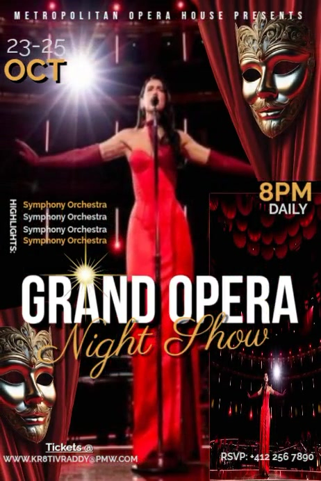 Plantilla de White Modern & Minimal Grand Opera Night Show Poster ...