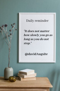 White Modern & Minimal Green Inspirational Quotes  Poster Плакат template