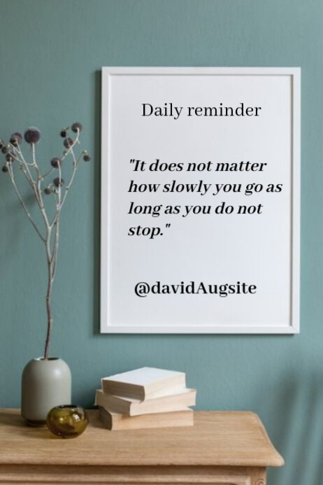 White Modern & Minimal Green Inspirational Quotes  Poster template