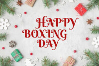 White Modern & Minimal Grey White Simple Happy Boxing Day  Poster template