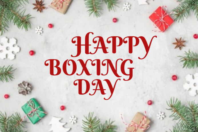 White Modern & Minimal Grey White Simple Happy Boxing Day  Poster template