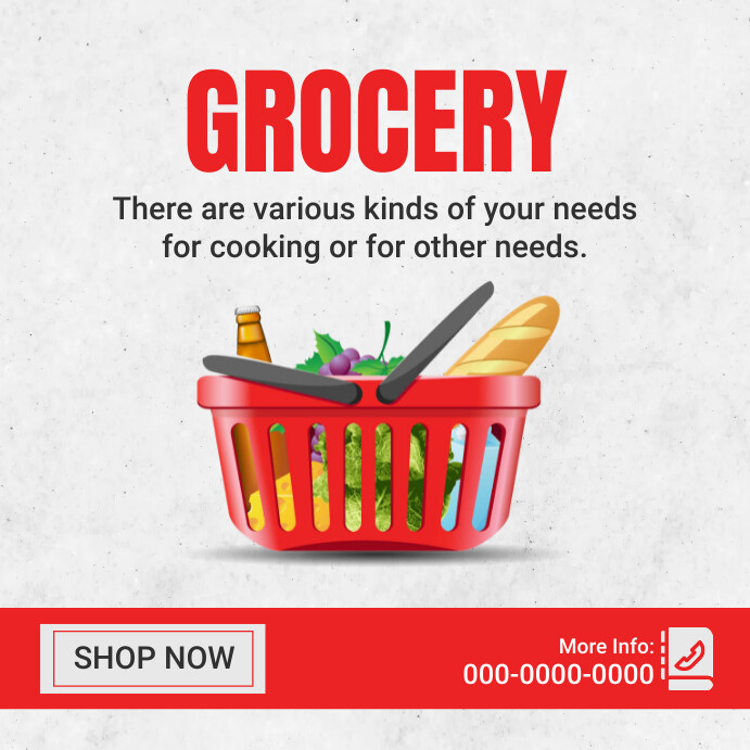 White Modern & Minimal Grocery Instagram Post template