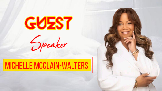 White Modern & Minimal Guest Speaker Digital Display (16:9) template