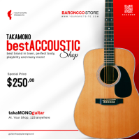 White Modern & Minimal Guitar For Sale Instagram Post template