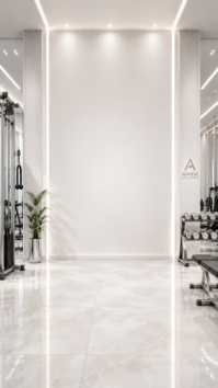 White Gym Interior Design Digitalt display Template