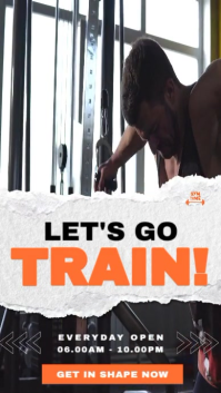 White Modern & Minimal Gym Promotion Digital Display (9:16) template