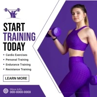 White Modern & Minimal Gym Training Instagram template