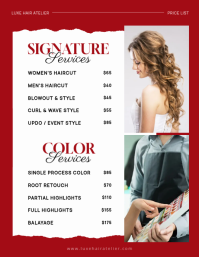 White Hair Salon Price List ใบปลิว Template - Page 2