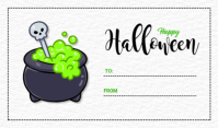 White Modern & Minimal Halloween Gift Tag  Tag Etykietka doczepna template