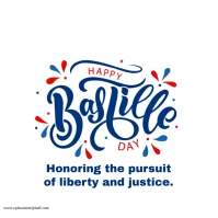 White Modern & Minimal Happy Bastille Day  Lo Logo template