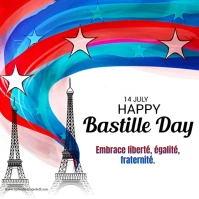 White Modern & Minimal Happy Bastille Day  Lo Logo template