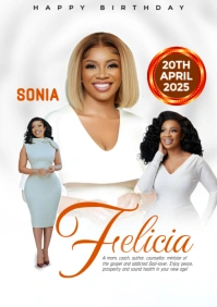 White Modern & Minimal Happy Birthday Design A5 template