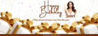 White Modern & Minimal Happy Birthday Facebook Cover Photo template
