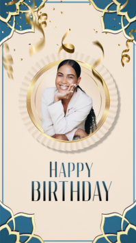 White Modern & Minimal Happy Birthday Instagram Story template