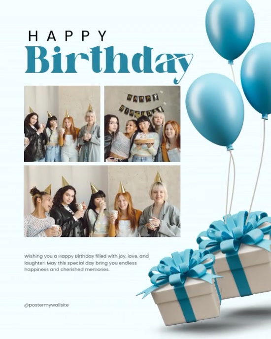 Plantilla de White Modern & Minimal Happy Birthday Instagram Portrait ...