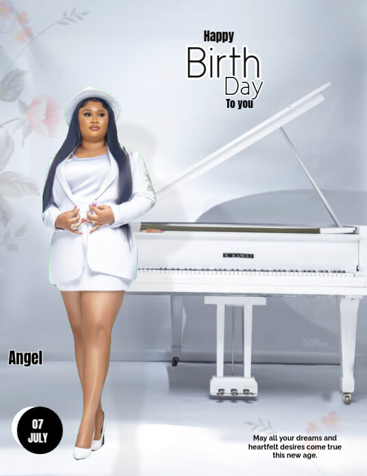 White Modern & Minimal Happy Birthday Templates 2025 Flyer (us Letter)