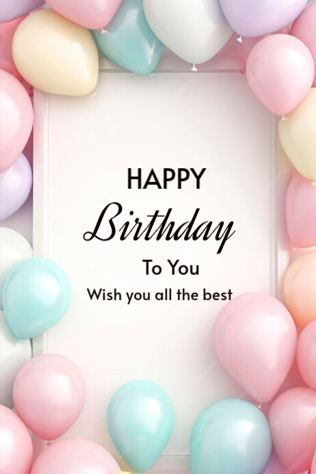 White Modern & Minimal Happy Birthday To You  Poster template