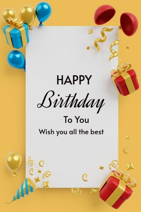 White Modern & Minimal Happy Birthday To You  Poster template