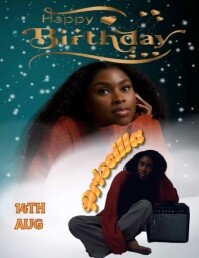 White Modern & Minimal Happy Birthday Video Template For Women Flyer (us Letter)