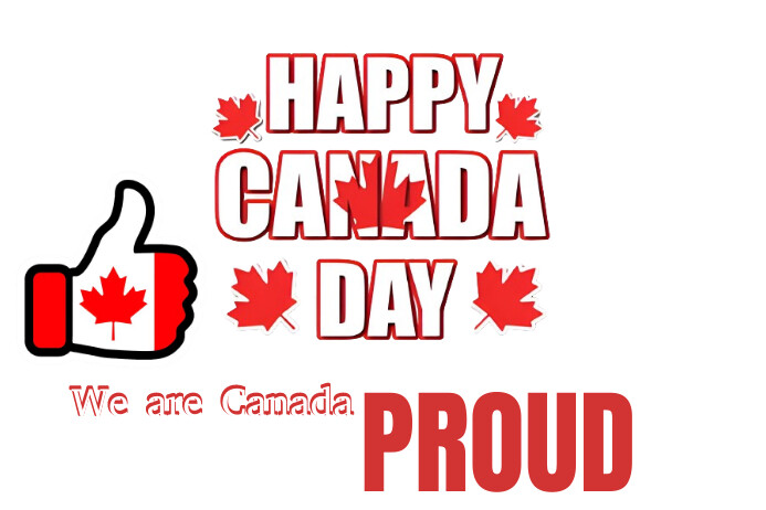 White Modern & Minimal Happy Canada Day  Labe Rótulo template