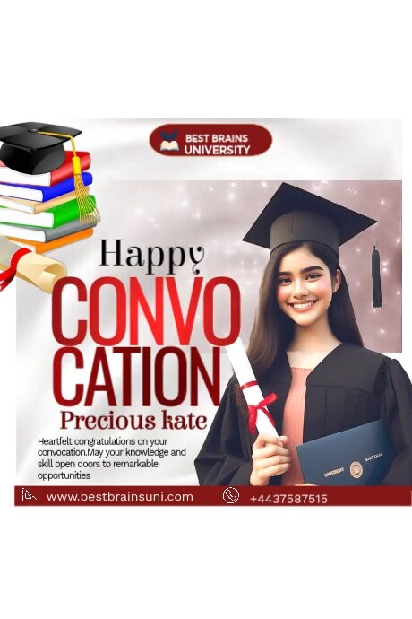White Modern & Minimal Happy Convocation Template Poster
