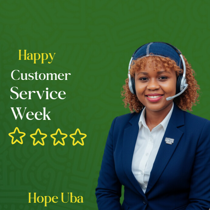 White Modern & Minimal Happy Customer Service Week Template  Instagram Post