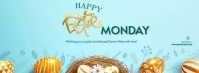 White Modern & Minimal Happy Easter Monday Company Design  Facebook Cover Photo template
