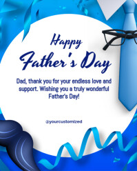 White Modern & Minimal Happy Father's Day Instagram Portrait template