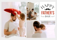 White Modern & Minimal Happy Father's Day Pos Postcard template