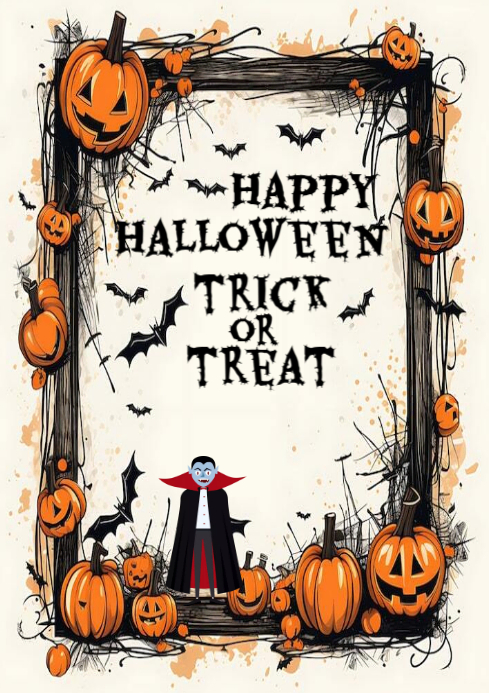 Halloween Trick Or Treat A4 Template | PosterMyWall