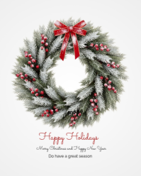 White Modern & Minimal Happy Holidays 2025 Instagram Portrait template