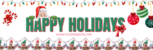 White Modern & Minimal Happy Holidays Twitter Banner template