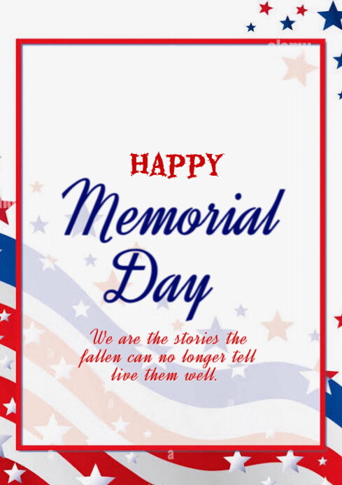 White Modern & Minimal Happy Memorial Day A4 Template | PosterMyWall