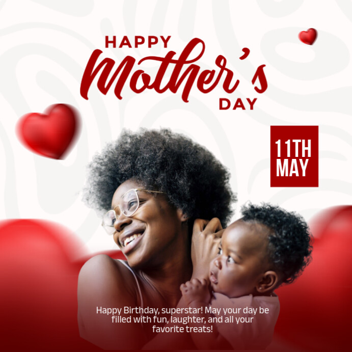 White Modern & Minimal Happy Mother's Day  Instagram Post Iphosti le-Instagram template