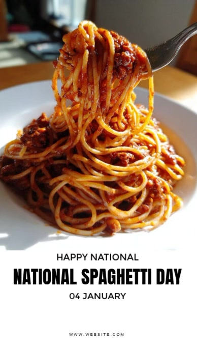 White Modern & Minimal Happy National Spaghetti Day Instagram Story ...