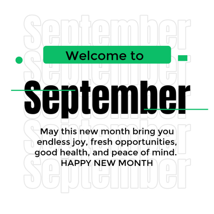 White Modern & Minimal Happy New Month Design Instagram Post template