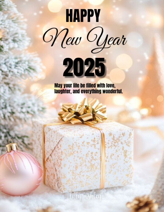 Copy of White Modern & Minimal Happy New Year 2025 Flyer (us Letter ...