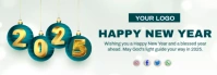 White Modern & Minimal Happy New Year 2025 Template Design Tumblr Banner