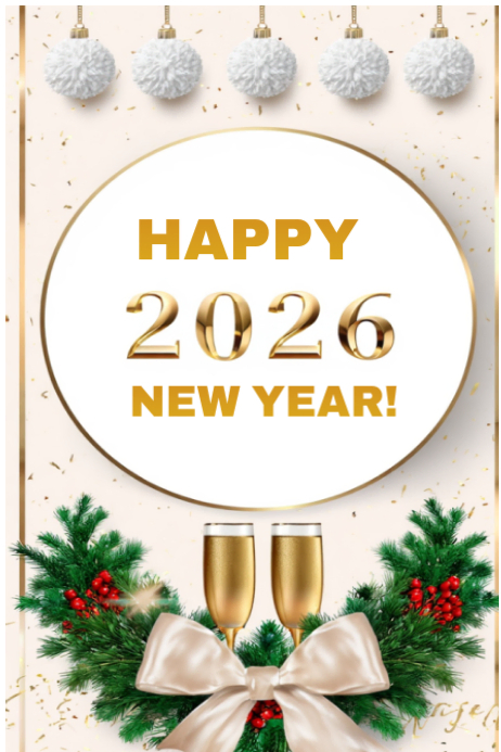 Plantilla de White Modern & Minimal Happy New Year 2026 Design Template ...