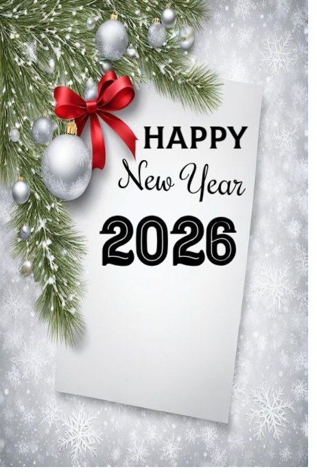 White Modern & Minimal Happy New Year 2026 Poster Template | PosterMyWall