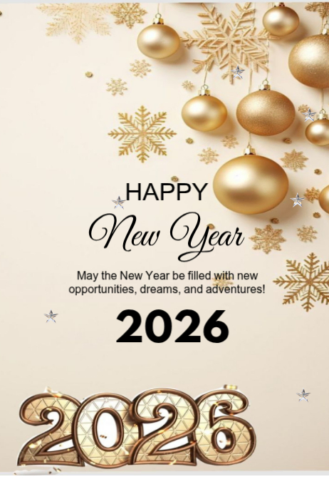 Plantilla de White Modern & Minimal Happy New Year 2026 Poster ...