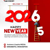 White Modern & Minimal Happy New Year 2026 Template  Instagram Post Instagram-Beitrag