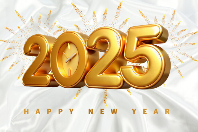 Copy of White Modern & Minimal Happy New Year Elegant Social Media ...