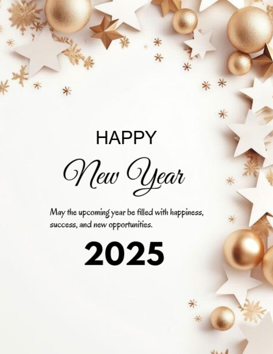Copy of White Modern & Minimal Happy New Year Flyer (us Letter ...