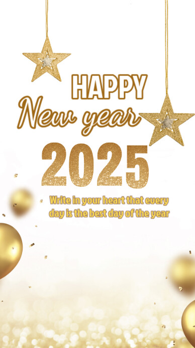 White Modern & Minimal Happy New Year Instagram Story Template ...