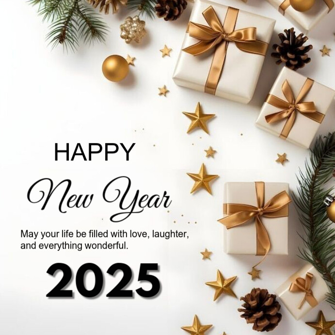White Modern & Minimal Happy New Year Instagram Post Template ...