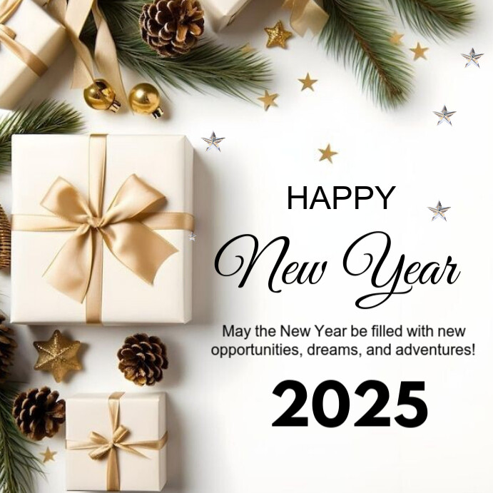 White Modern & Minimal Happy New Year Instagram Post Template ...
