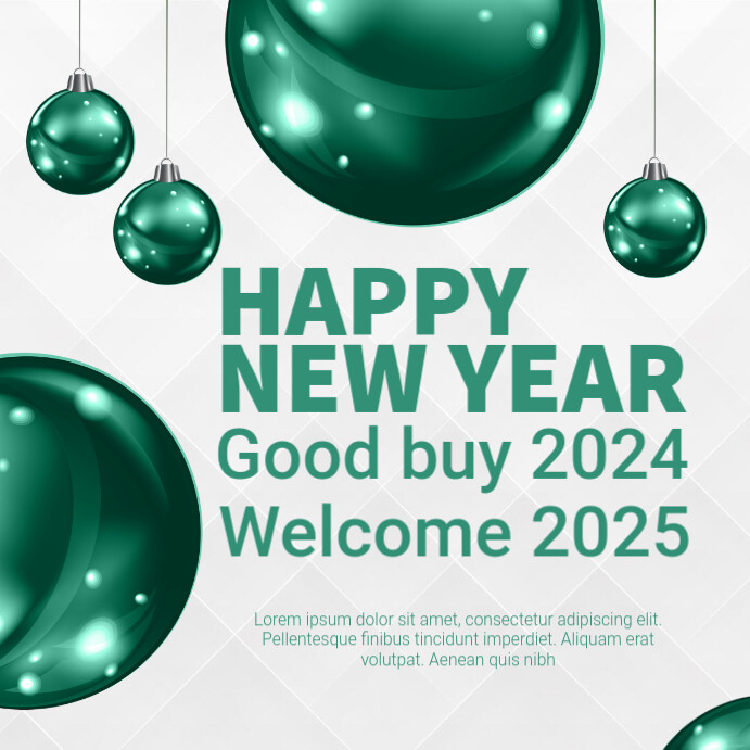 White Modern & Minimal Happy New Year Instagram Post Template ...