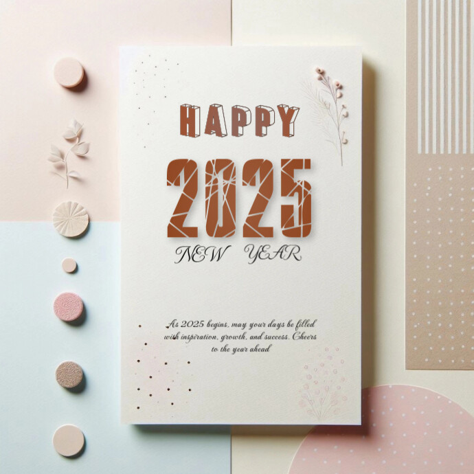 White Modern & Minimal Happy New Year Logo Template | PosterMyWall