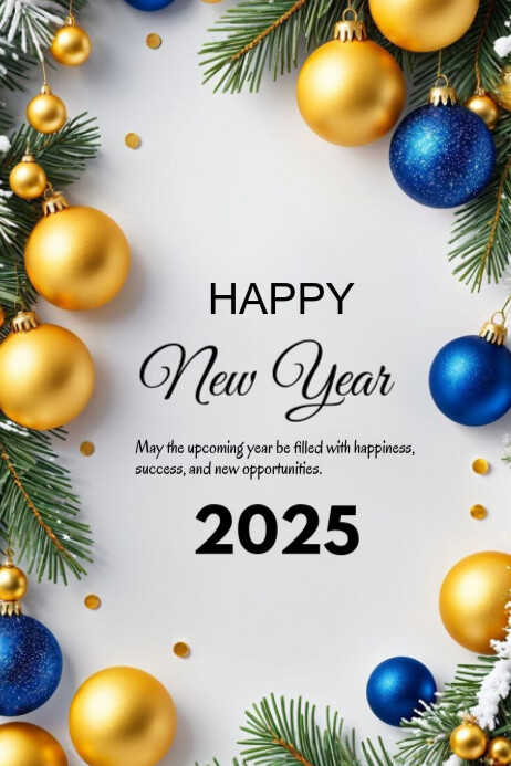 Plantilla de White Modern & Minimal Happy New Year Poster | PosterMyWall